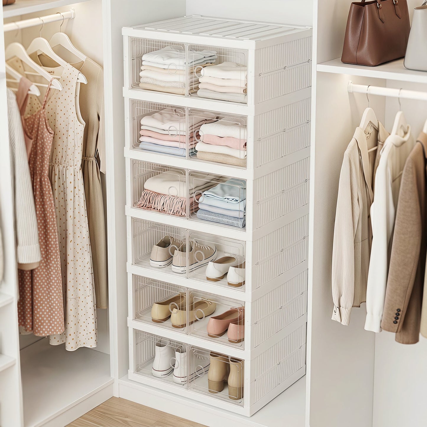6-Tier Shoe Organizer with Clear Doors for 12 Pairs