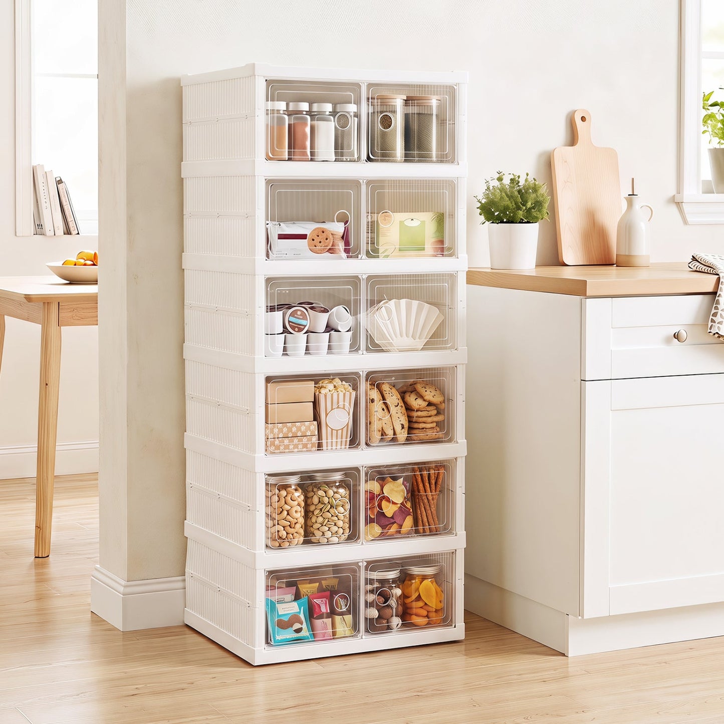 6-Tier Shoe Organizer with Clear Doors for 12 Pairs