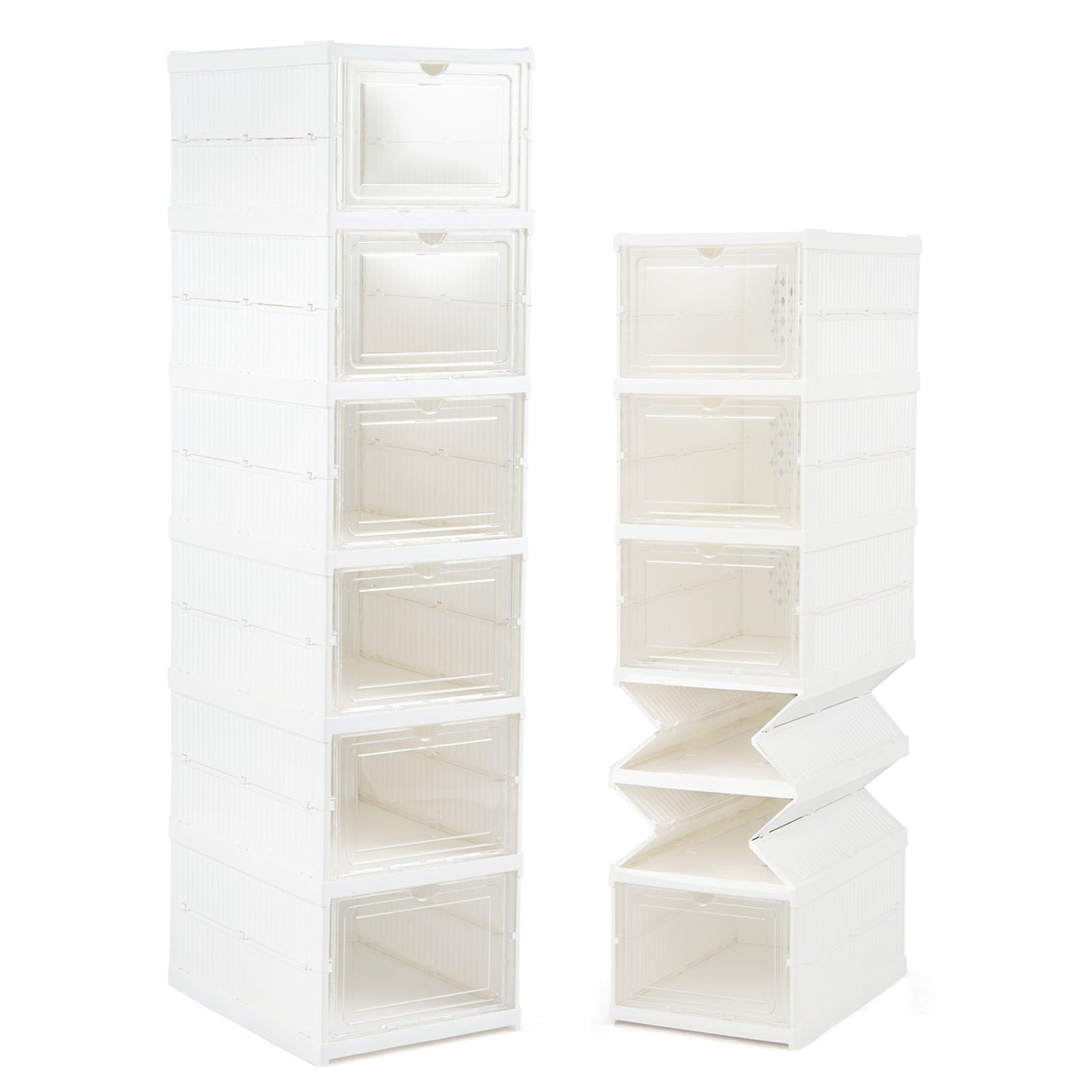 6-Tier Shoe Organizer with Clear Doors - Set of 2