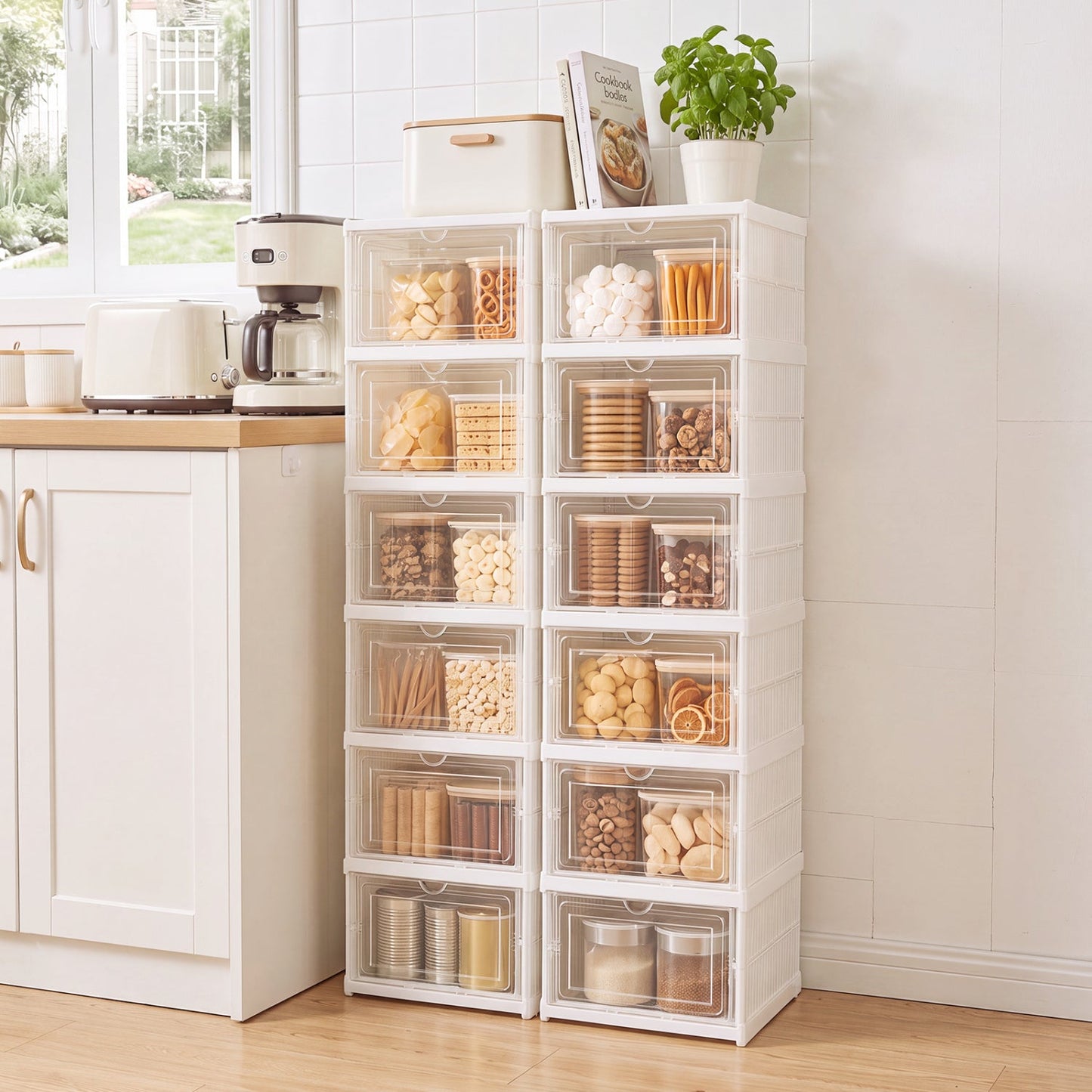 6-Tier Shoe Organizer with Clear Doors - Set of 2