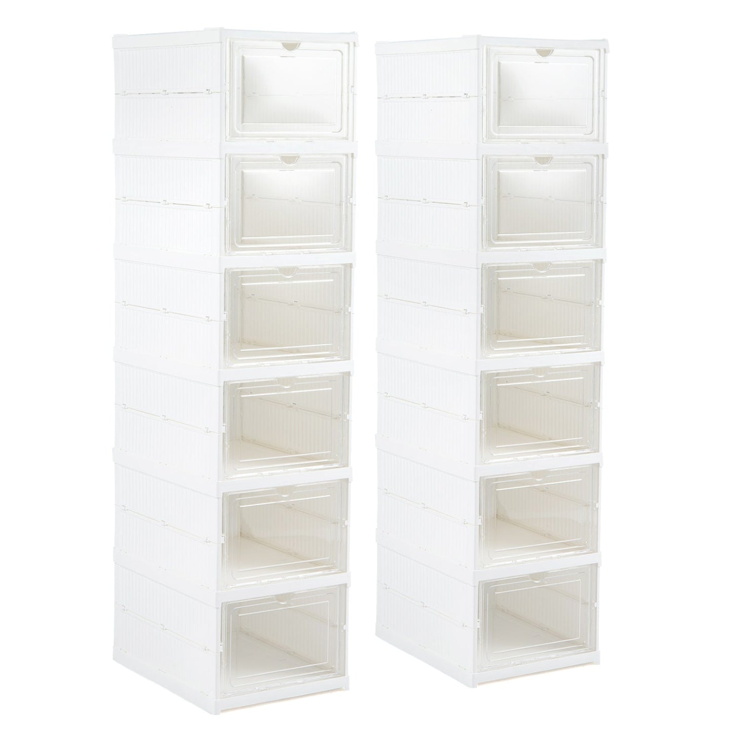6-Tier Shoe Organizer with Clear Doors - Set of 2