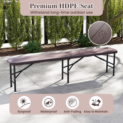 6 Ft Folding Outdoor Bench with 1320 LBS Capacity