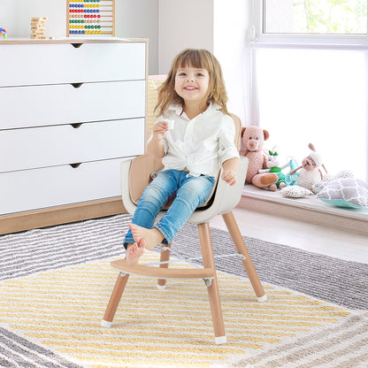 Convertible Wooden High Chair with Safety Harness