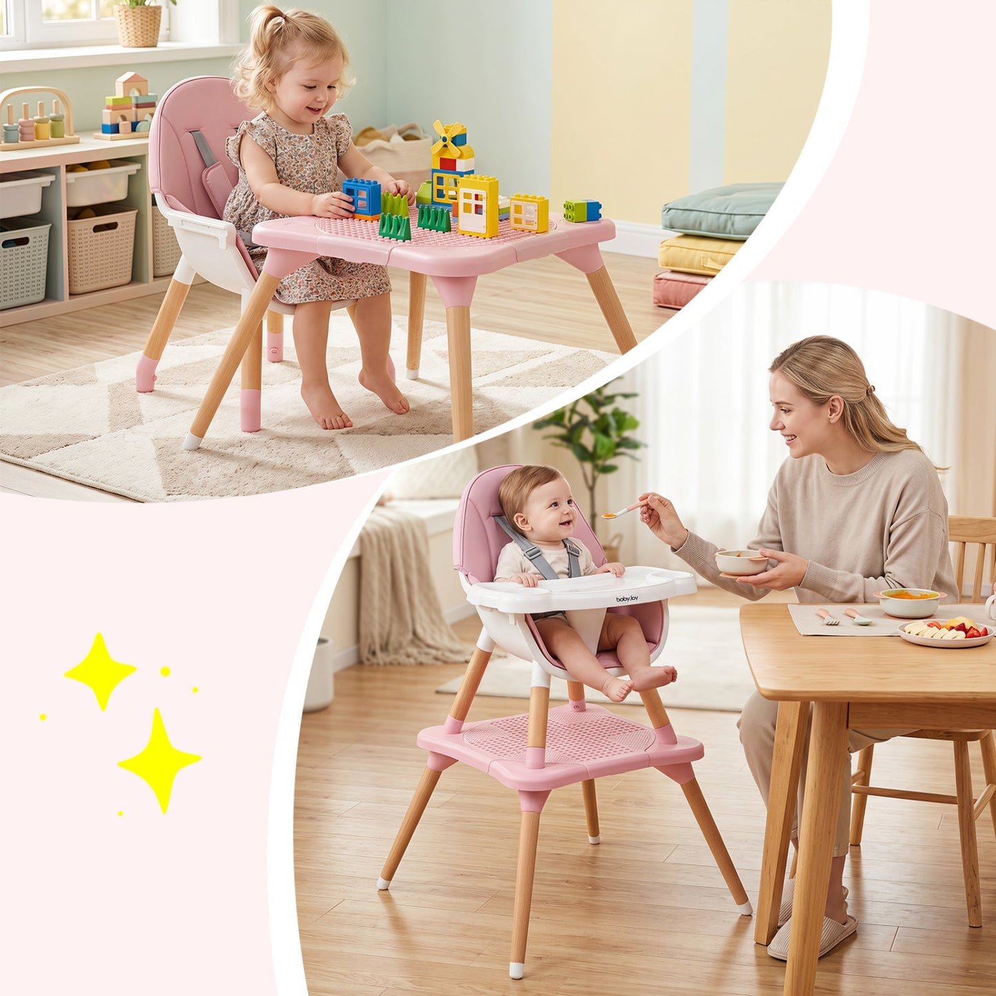 6-in-1 Convertible High Chair for Babies 6-36 Months