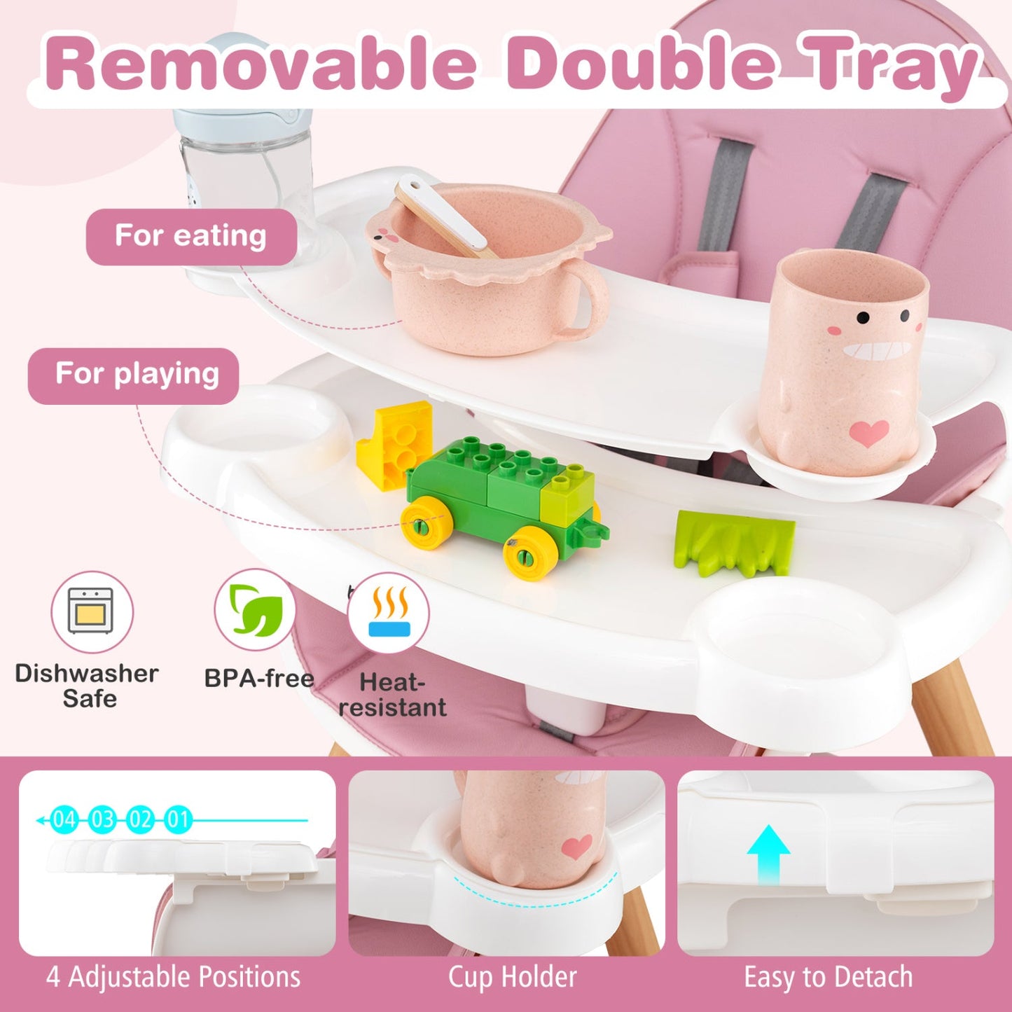 6-in-1 Convertible High Chair for Babies 6-36 Months