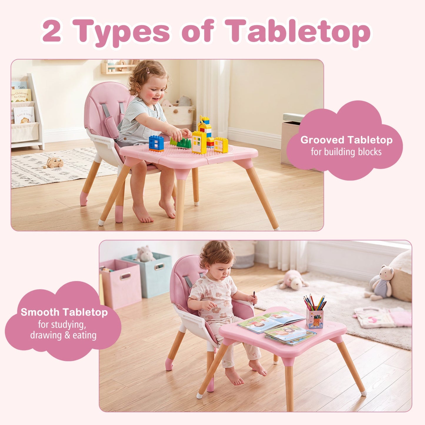 6-in-1 Convertible High Chair for Babies 6-36 Months