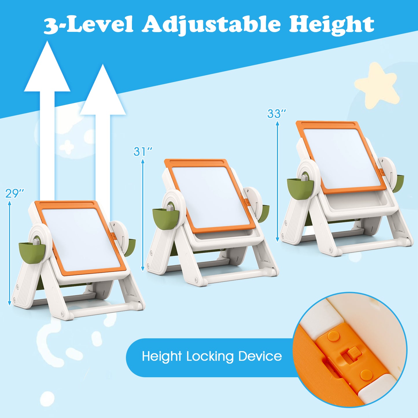 6-in-1 Multi-Activity Kids Table and Chair Set with Easel