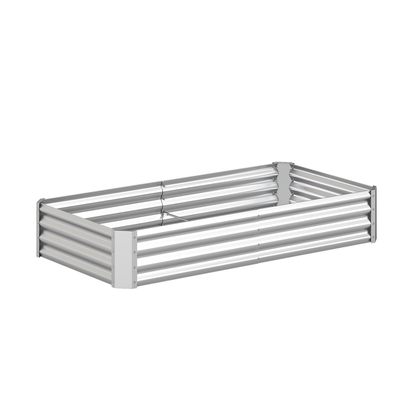 6 x 3 x 1 FT Galvanized Raised Garden Bed with Open-Ended Base