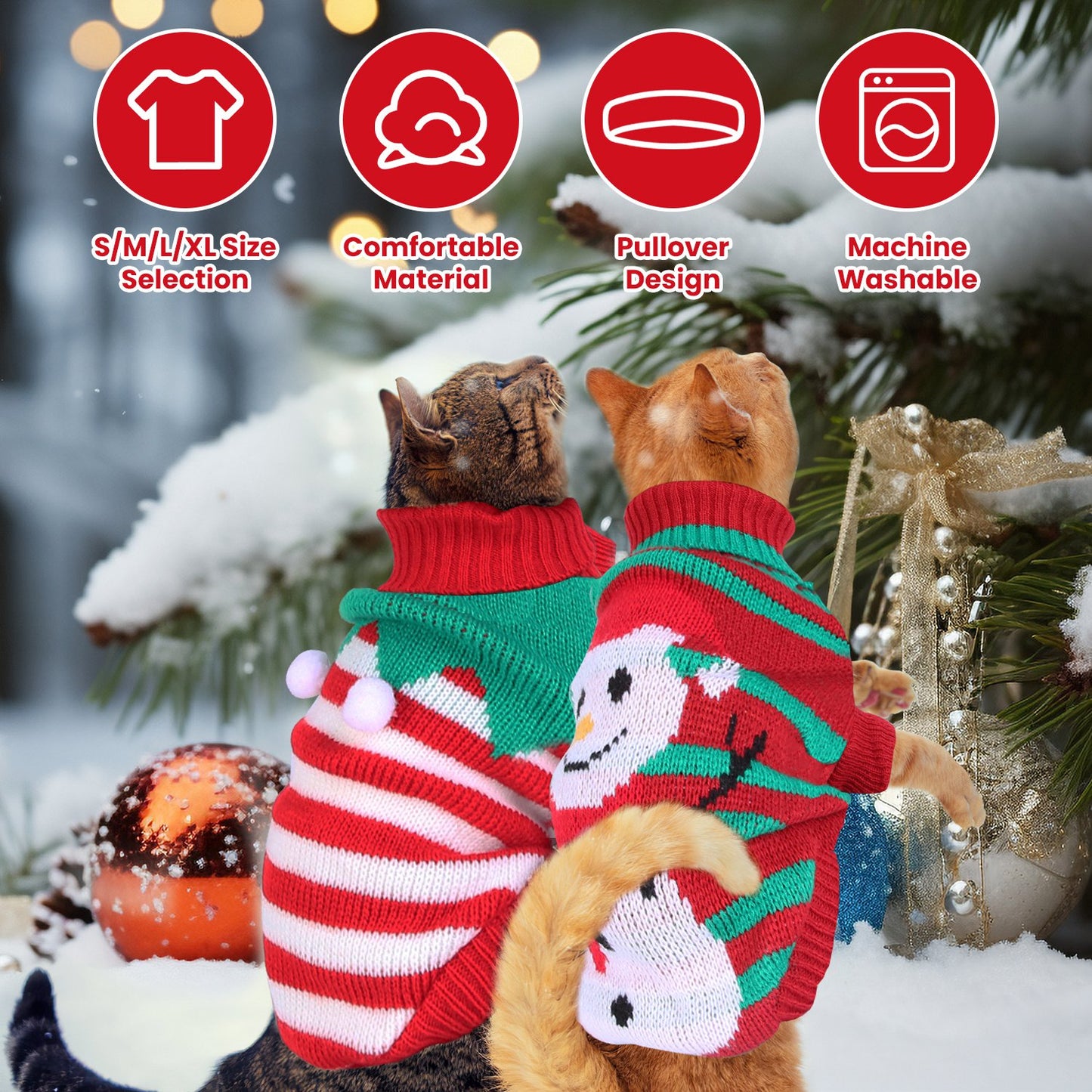Christmas Turtleneck Sweater for Dogs & Cats