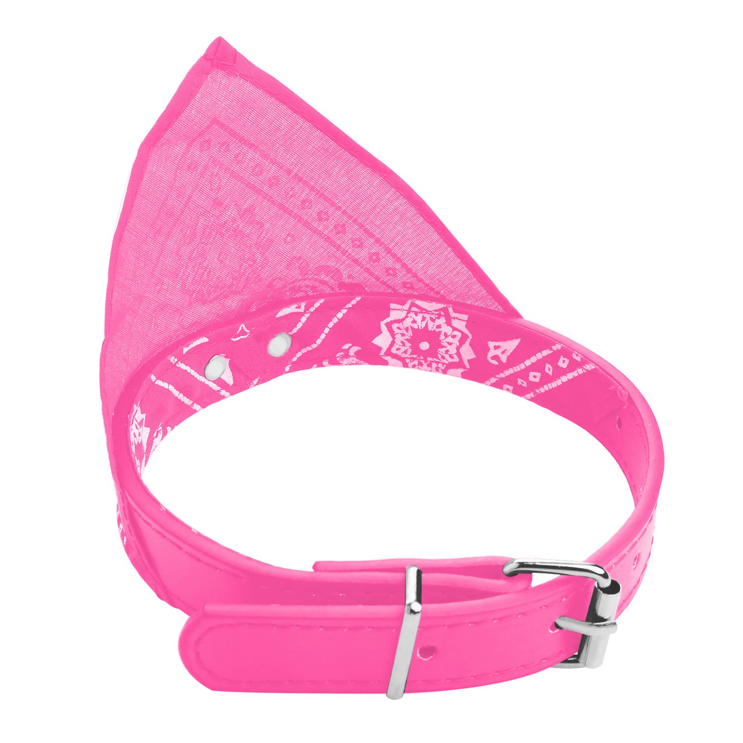 Dog Bandana Collar with Adjustable Leather Strap