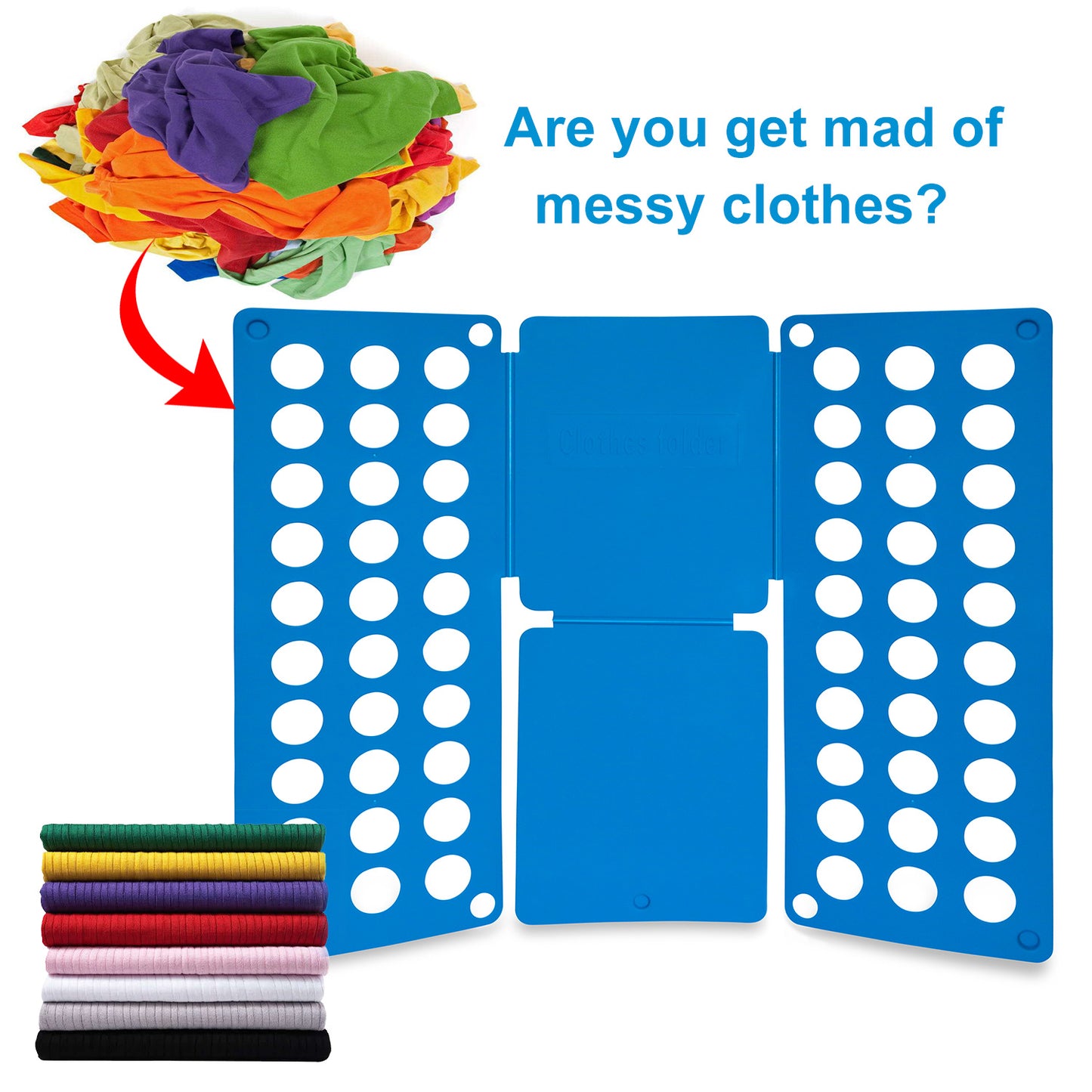 Shirt Folding Board - 23x27 Inch Plastic Clothes Organizer