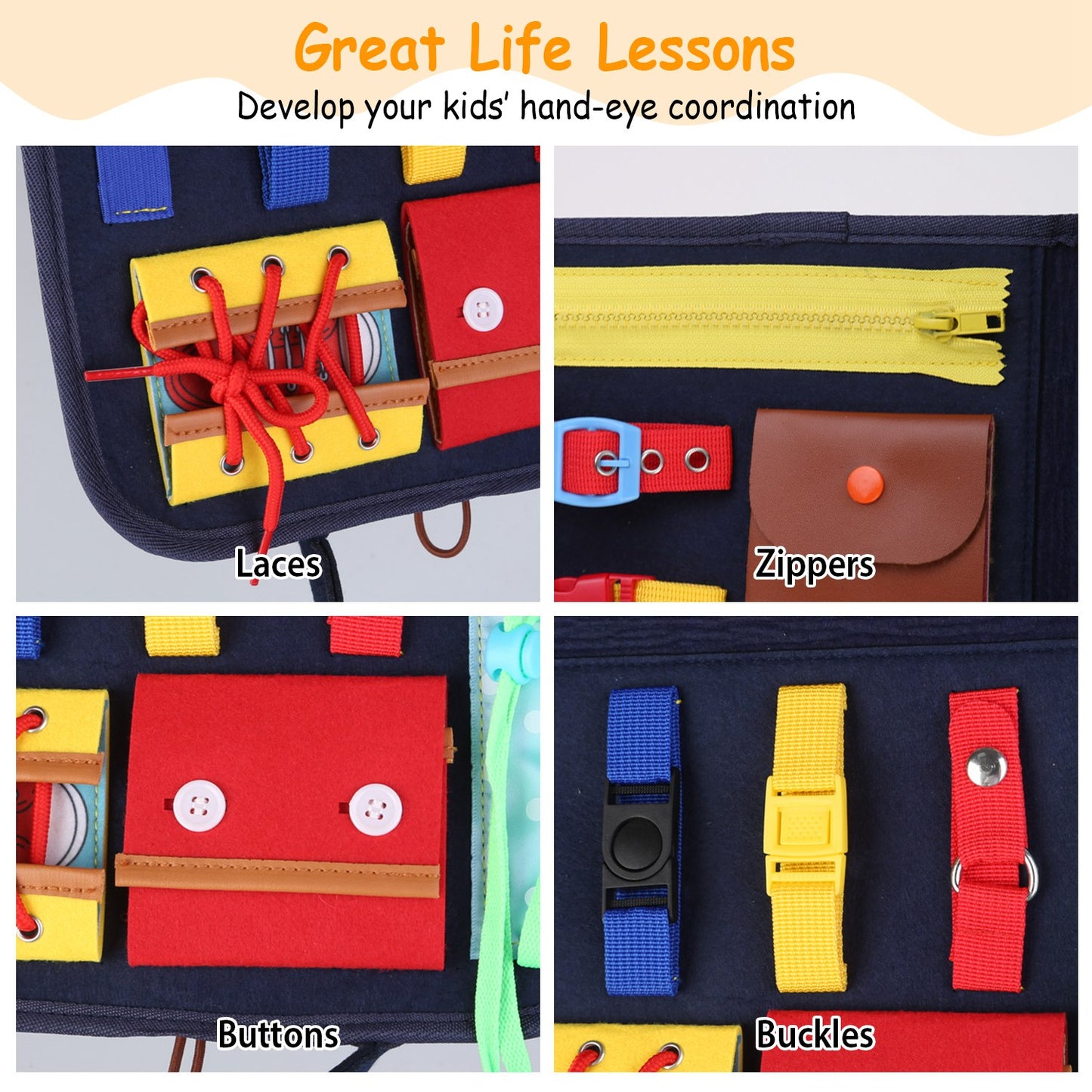 Busy Board Sensory Activity Toy for Toddlers Ages 1-6