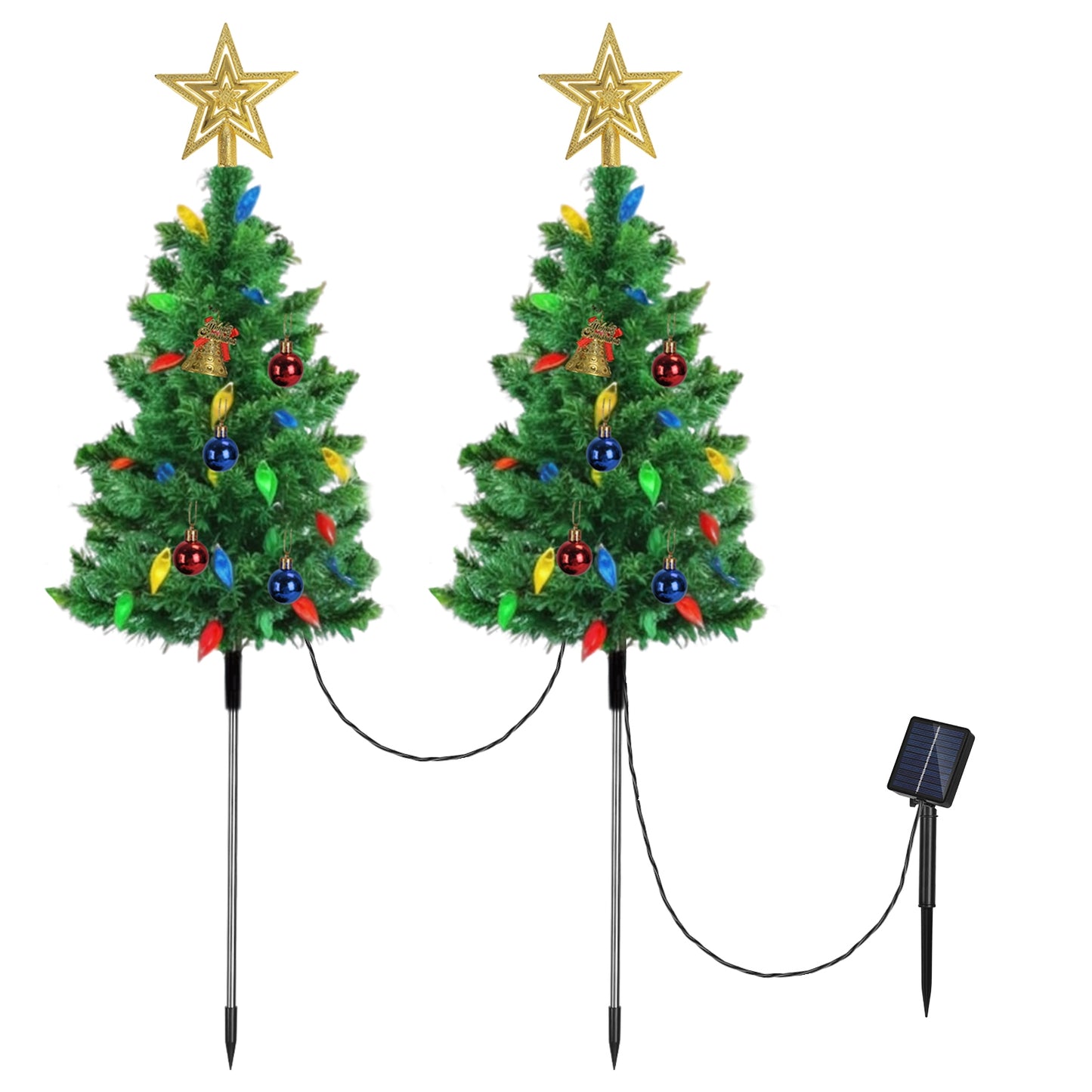 Solar Christmas Tree Pathway Lights with 100 LED & 8 Modes