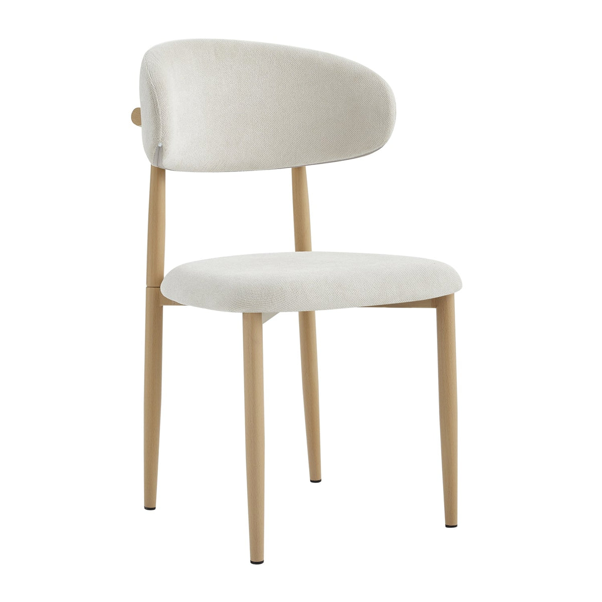 Upholstered Dining Chairs Set of 2 with Curved Back