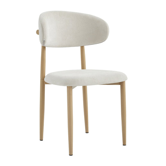 Upholstered Dining Chairs Set of 2 with Curved Back
