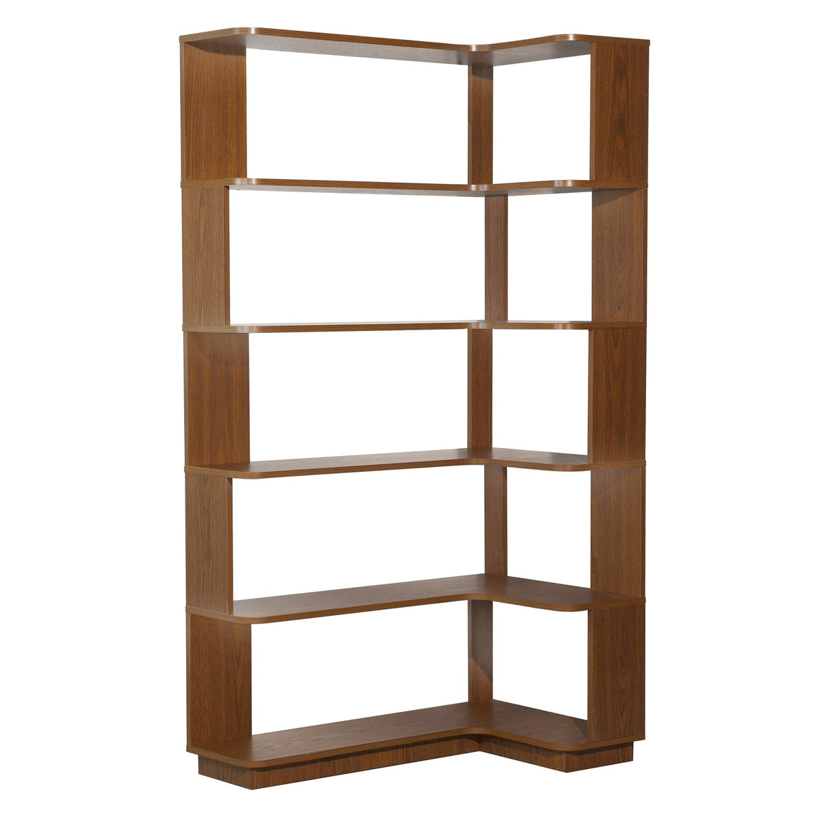 5-Tier L-Shaped Corner Bookshelf with 6 Open Shelves