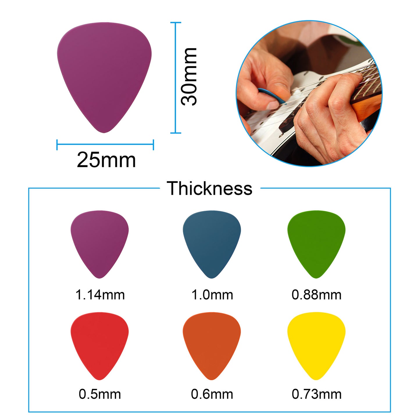 Guitar Picks 12-Pack Multi-Gauge Variety Set