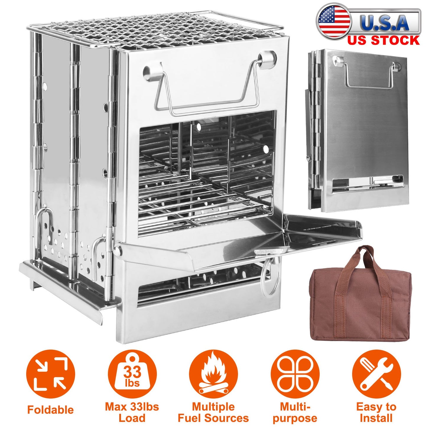 Portable Folding Camping Stove with Carry Bag