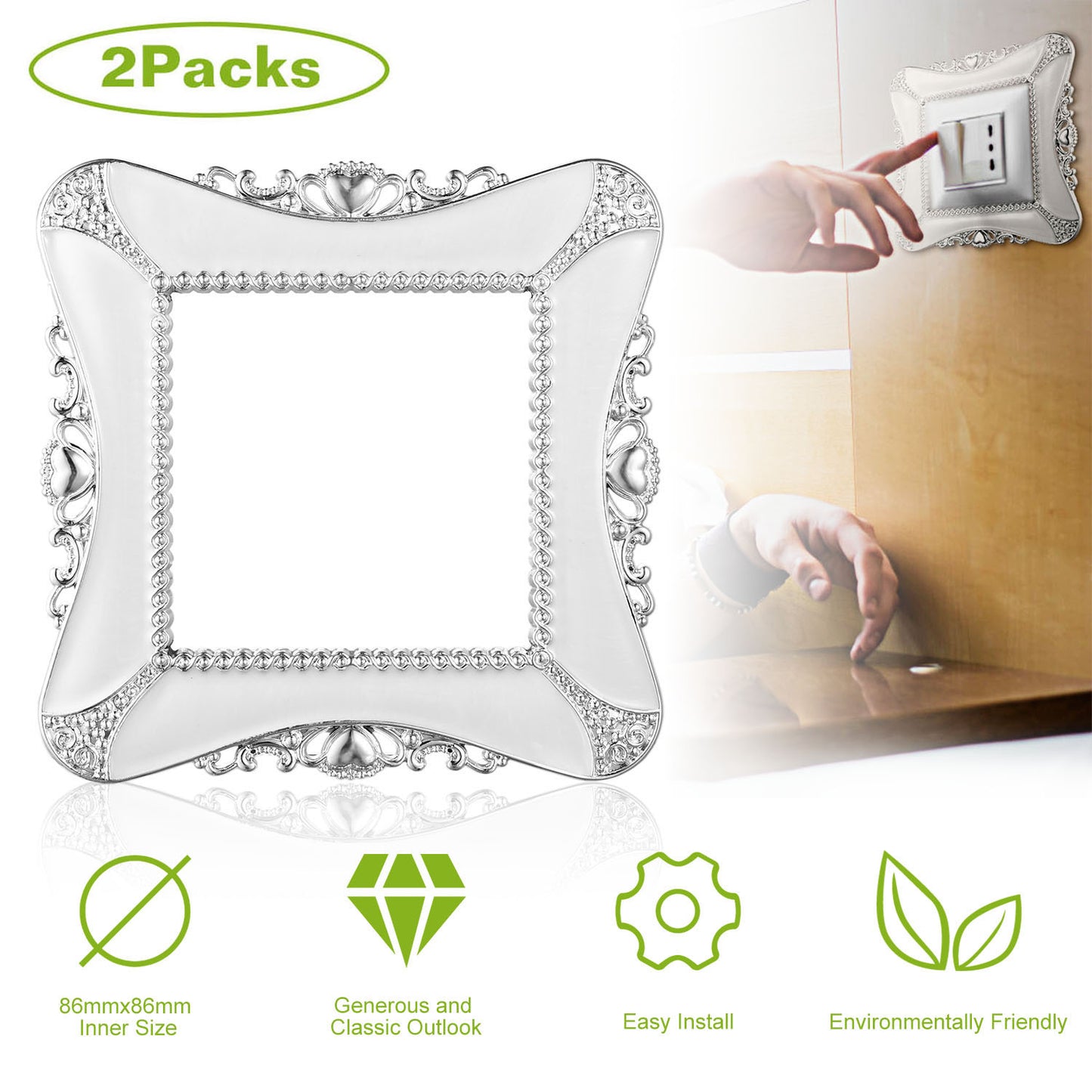 Decorative Switch Cover 2-Pack European Style Wall Plate
