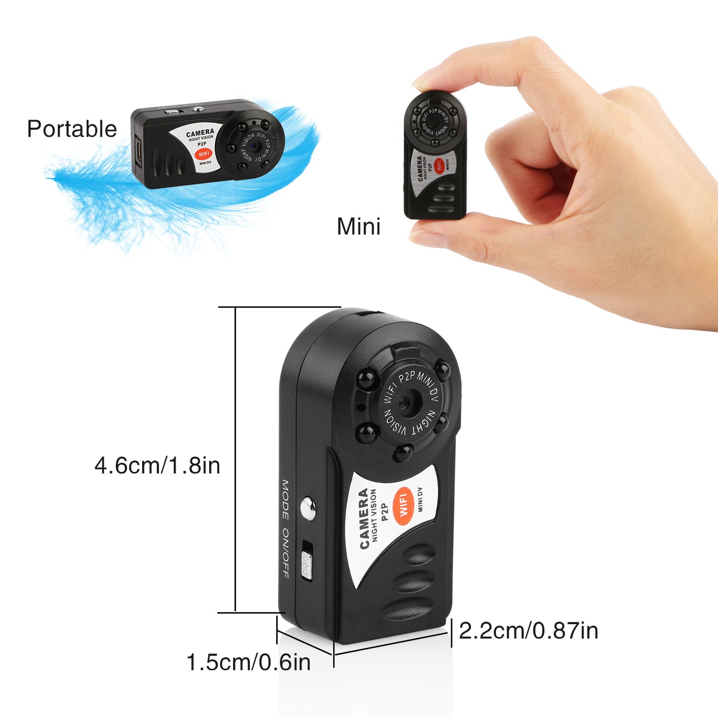 Mini WiFi Surveillance Camera with Night Vision & Audio