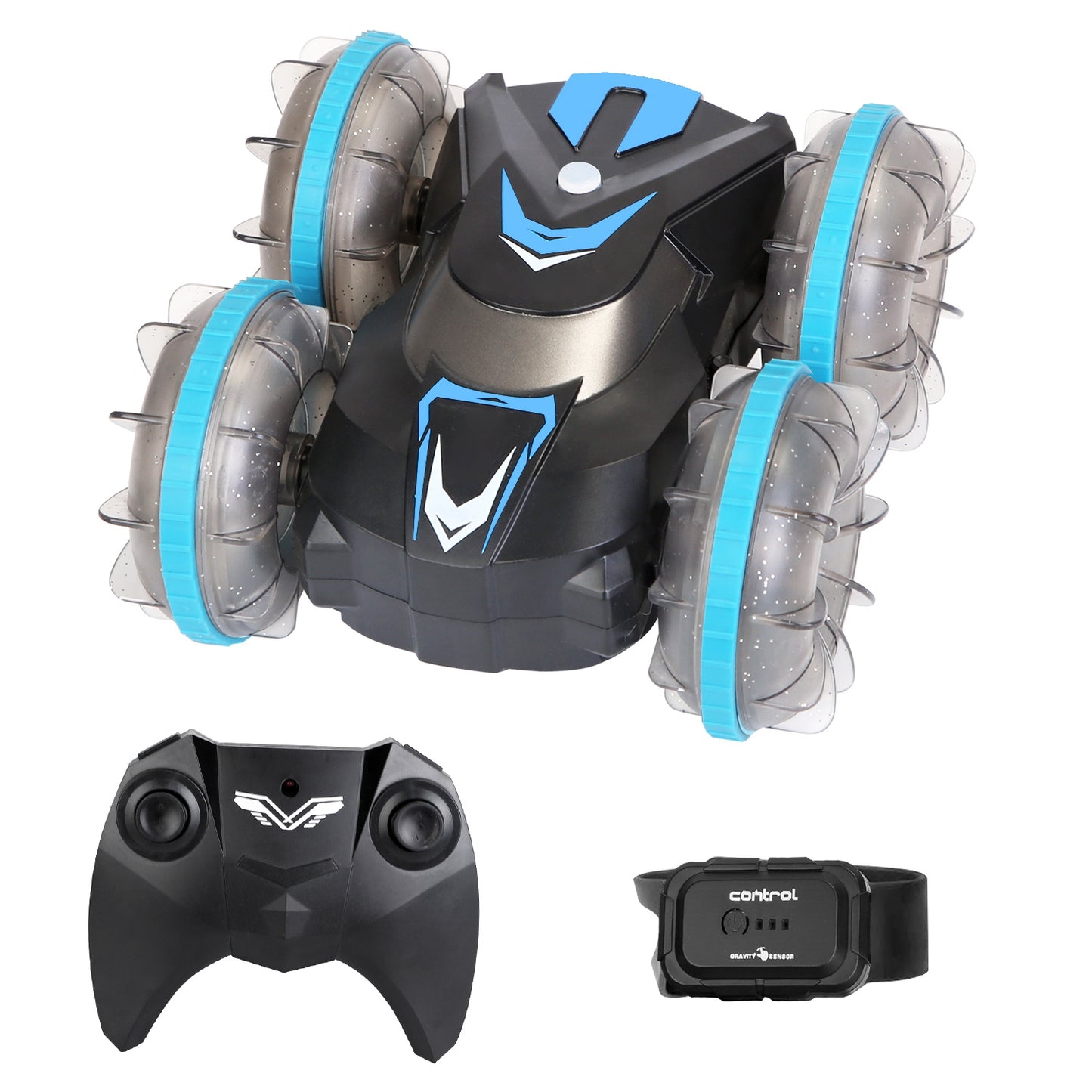 Amphibious RC Stunt Car with Wrist Controller & RGB Lights
