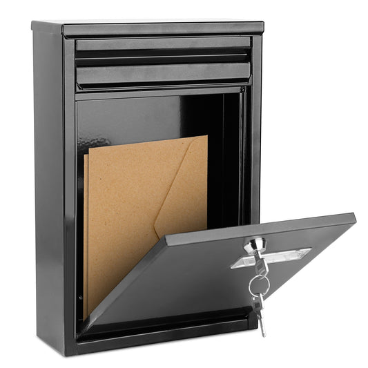 Wall Mount Mailbox with Lock - Galvanized Iron Secure Letter Box