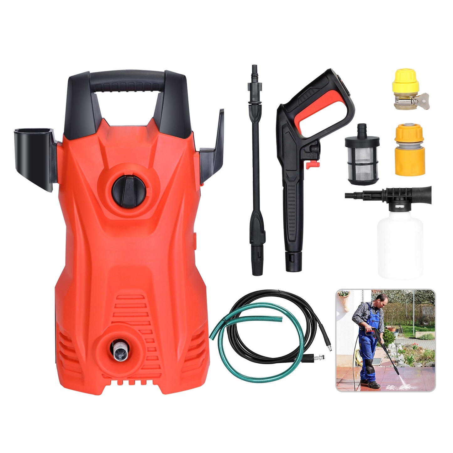 Electric Pressure Washer 1740 PSI 2.6 GPM with Adjustable Nozzle
