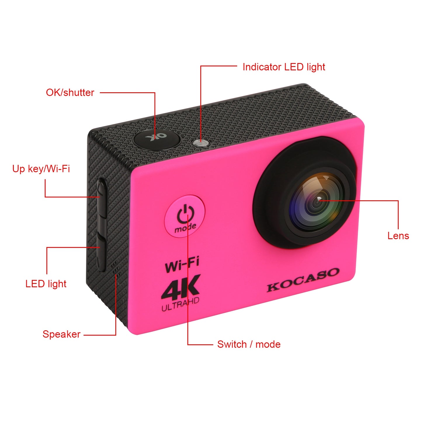 4K Action Camera with 170° Wide Angle Lens and WiFi