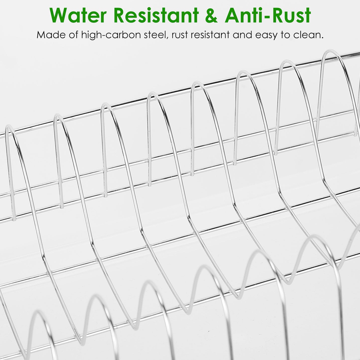 3-Tier Dish Drying Rack with Utensil Holder & Drain Trays