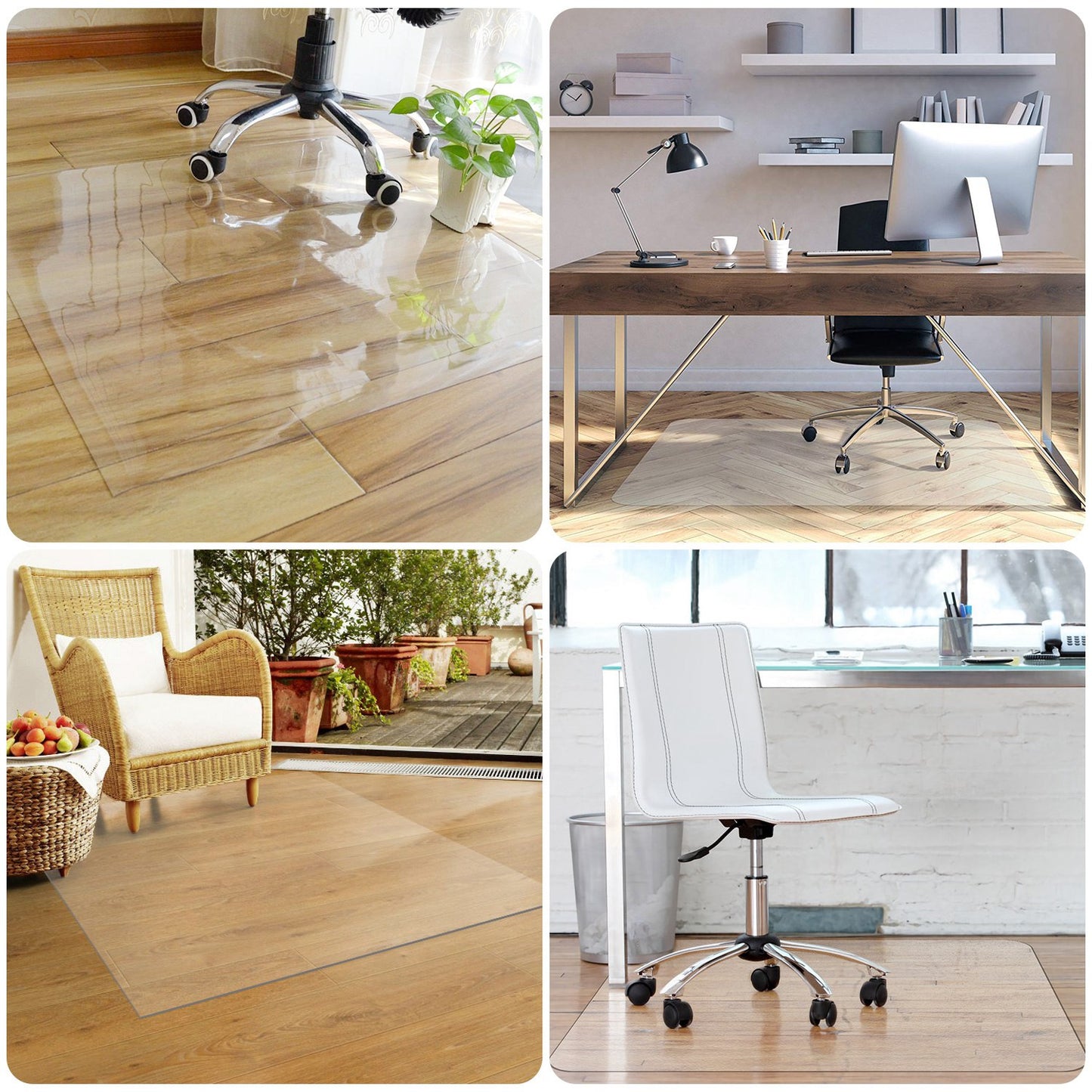 Chair Mat 36" x 48" PVC Floor Protector for Hard Floors
