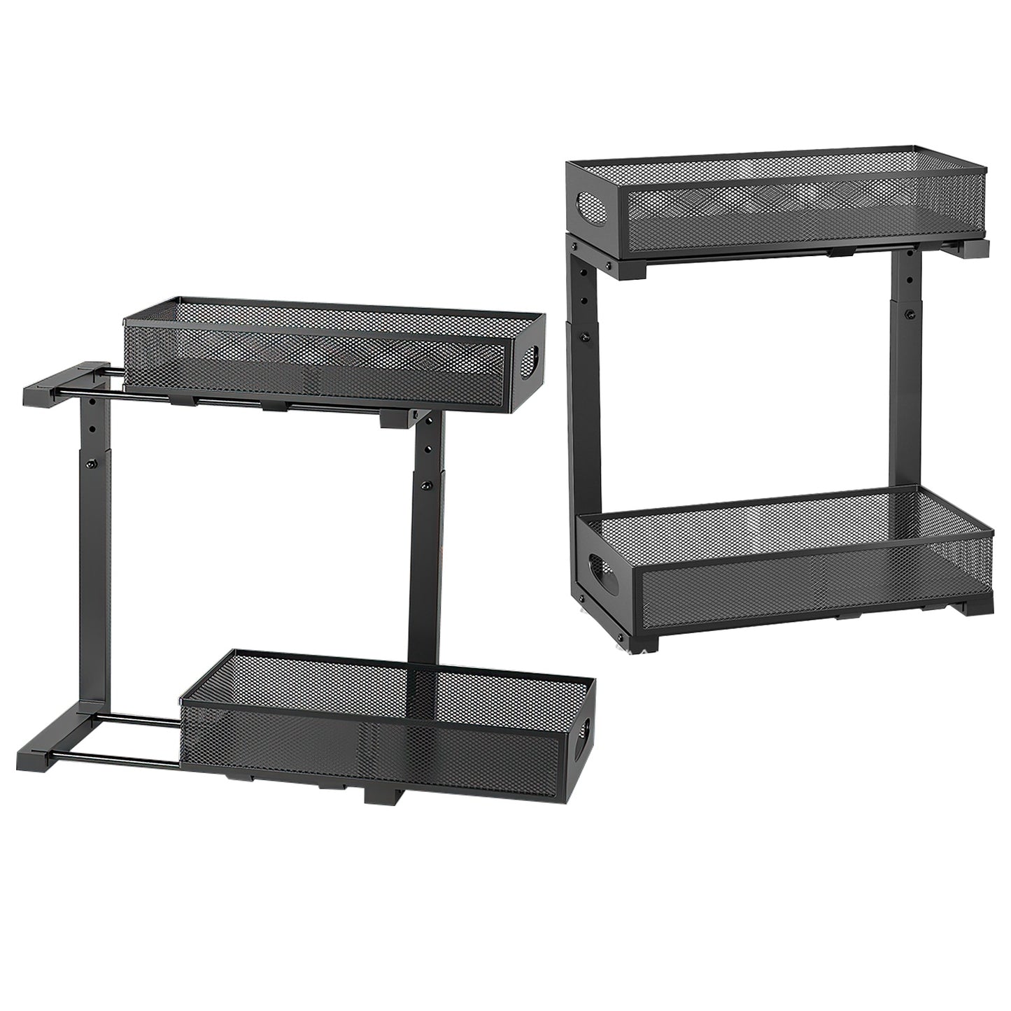 2-Tier Pull-Out Under Sink Organizer with Adjustable Height