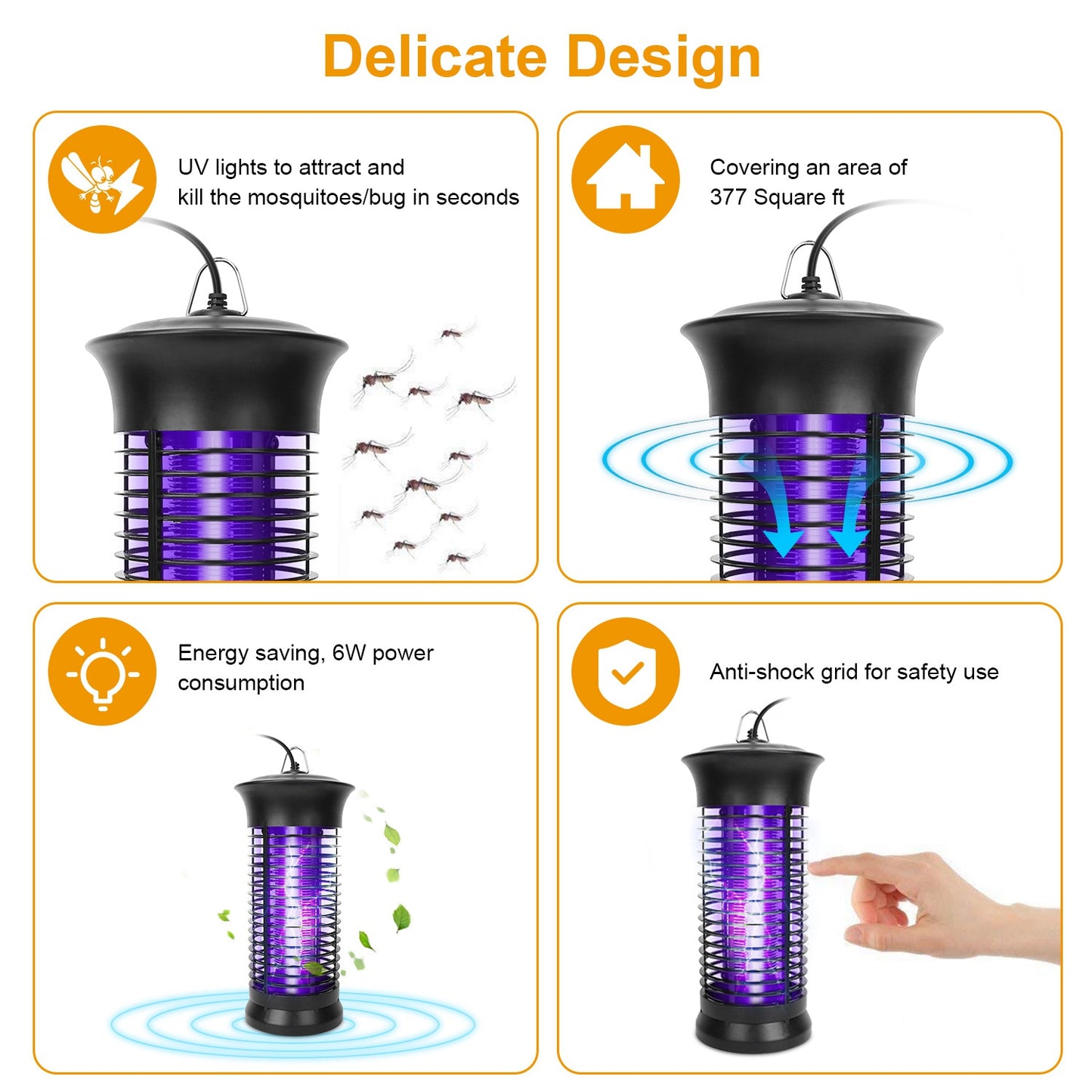 Electric Bug Zapper with UV Light for Indoor Pest Control
