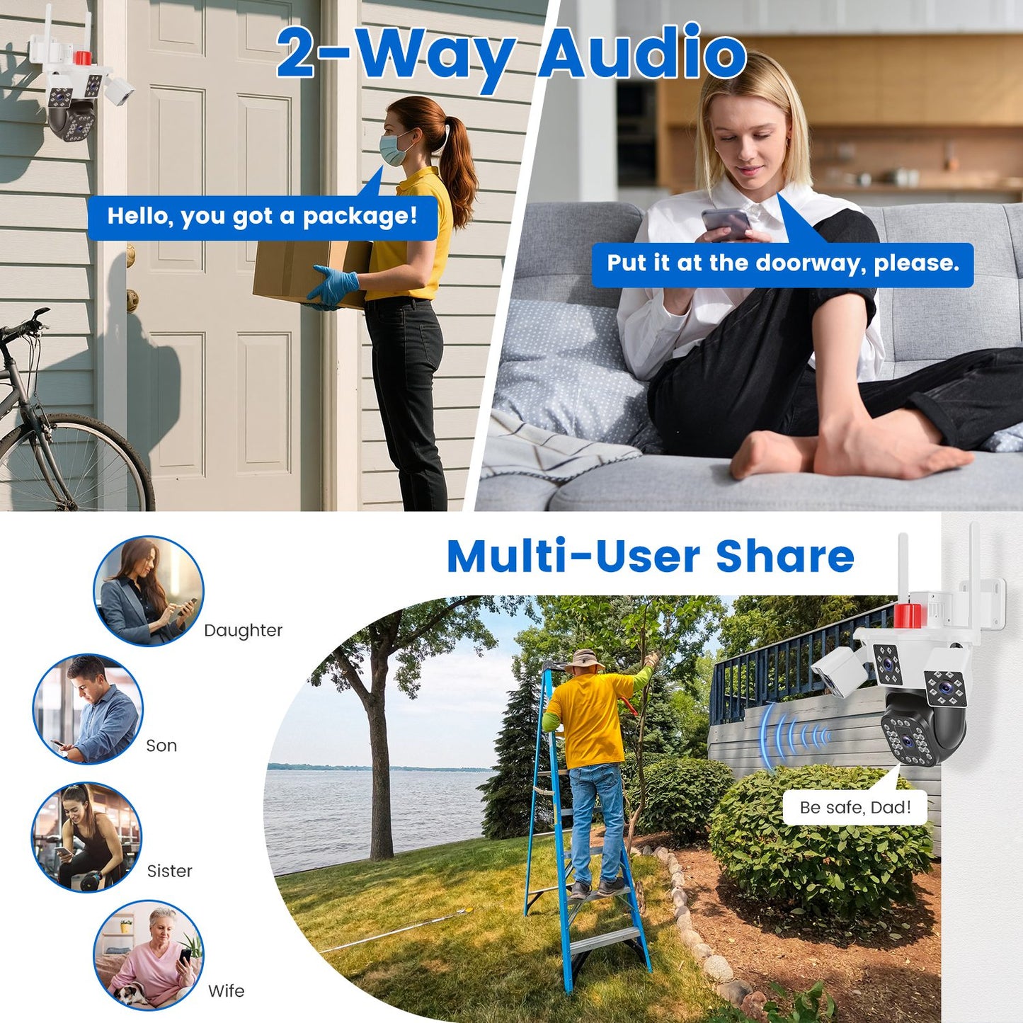 1080P 4-Lens Security Camera with 360° Pan & Tilt