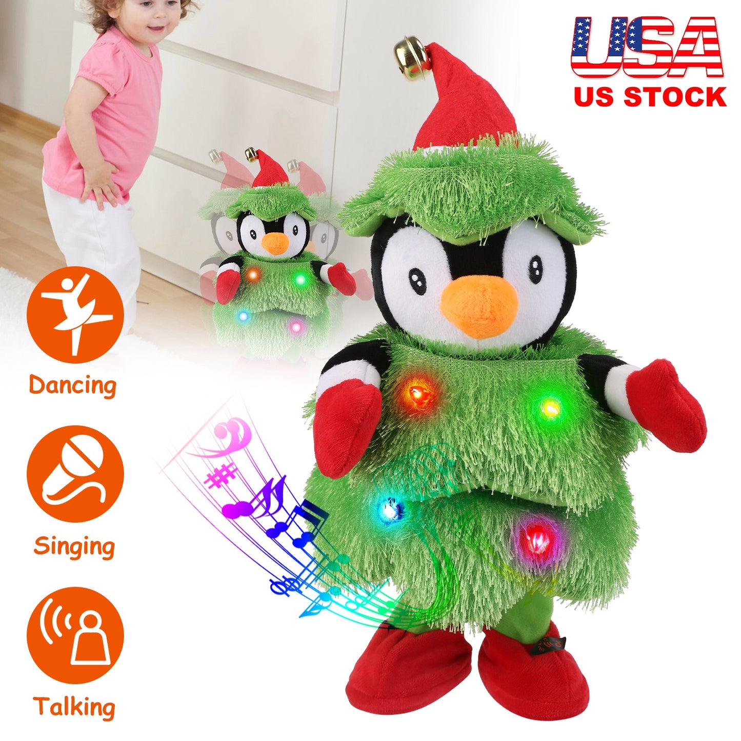 Dancing Singing Plush Toy with Mimicking & Light-Up Features