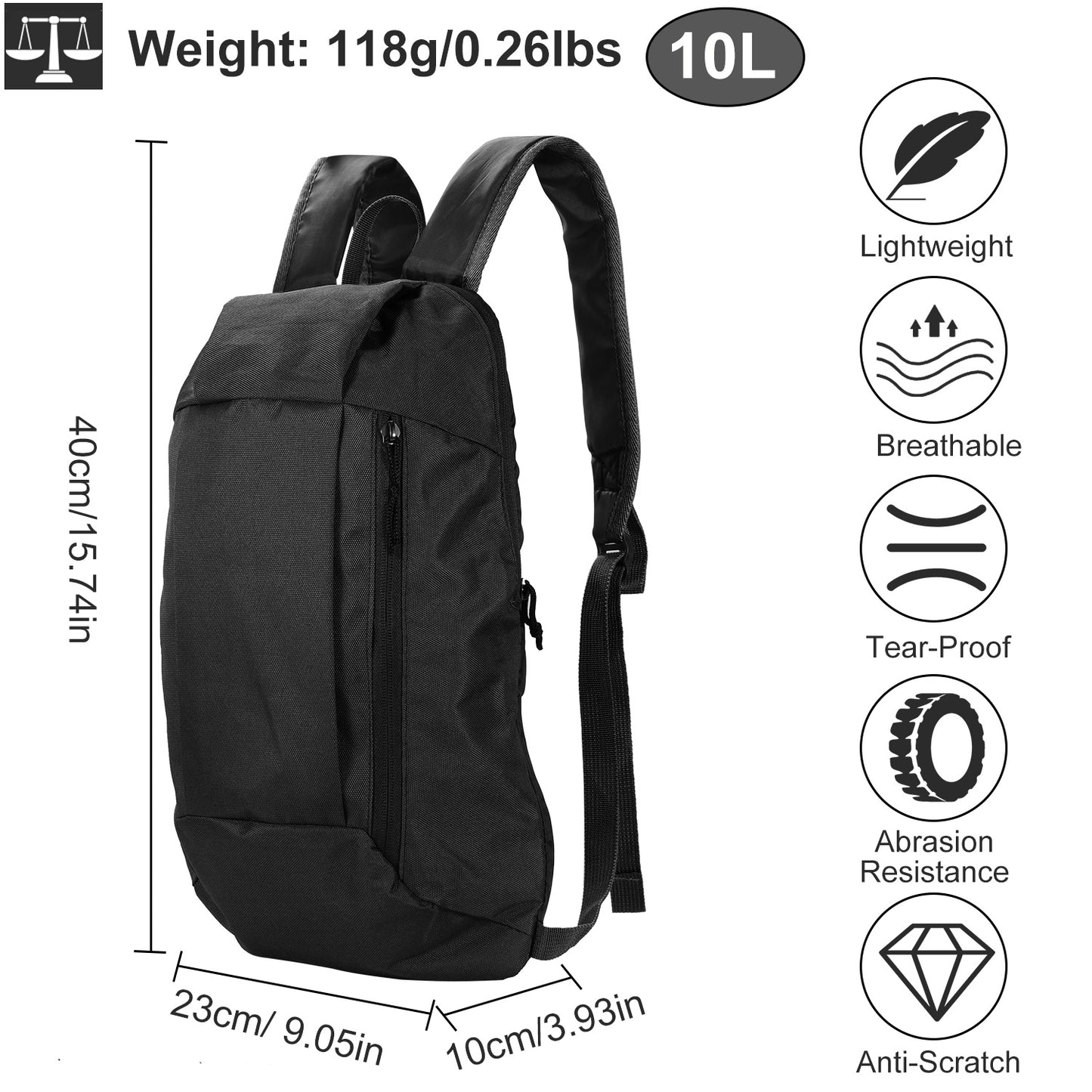 10L Waterproof Daypack for Hiking, Cycling & Travel