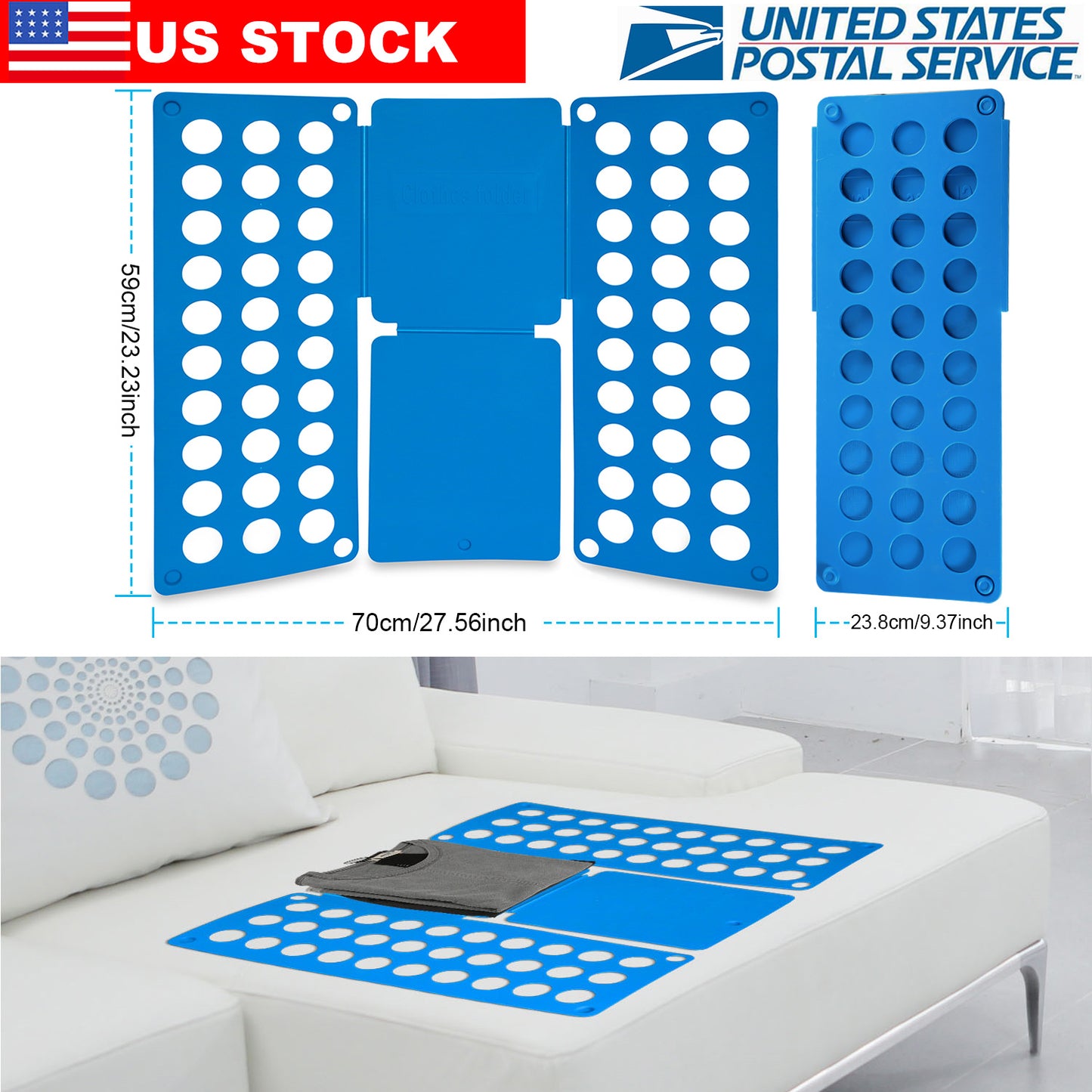 Shirt Folding Board - 23x27 Inch Plastic Clothes Organizer