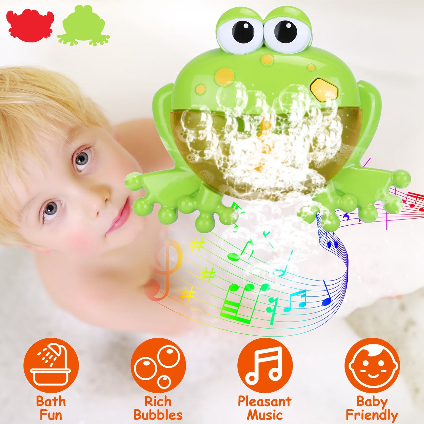 Musical Bubble Bath Maker Toy with Suction Cups for Toddlers