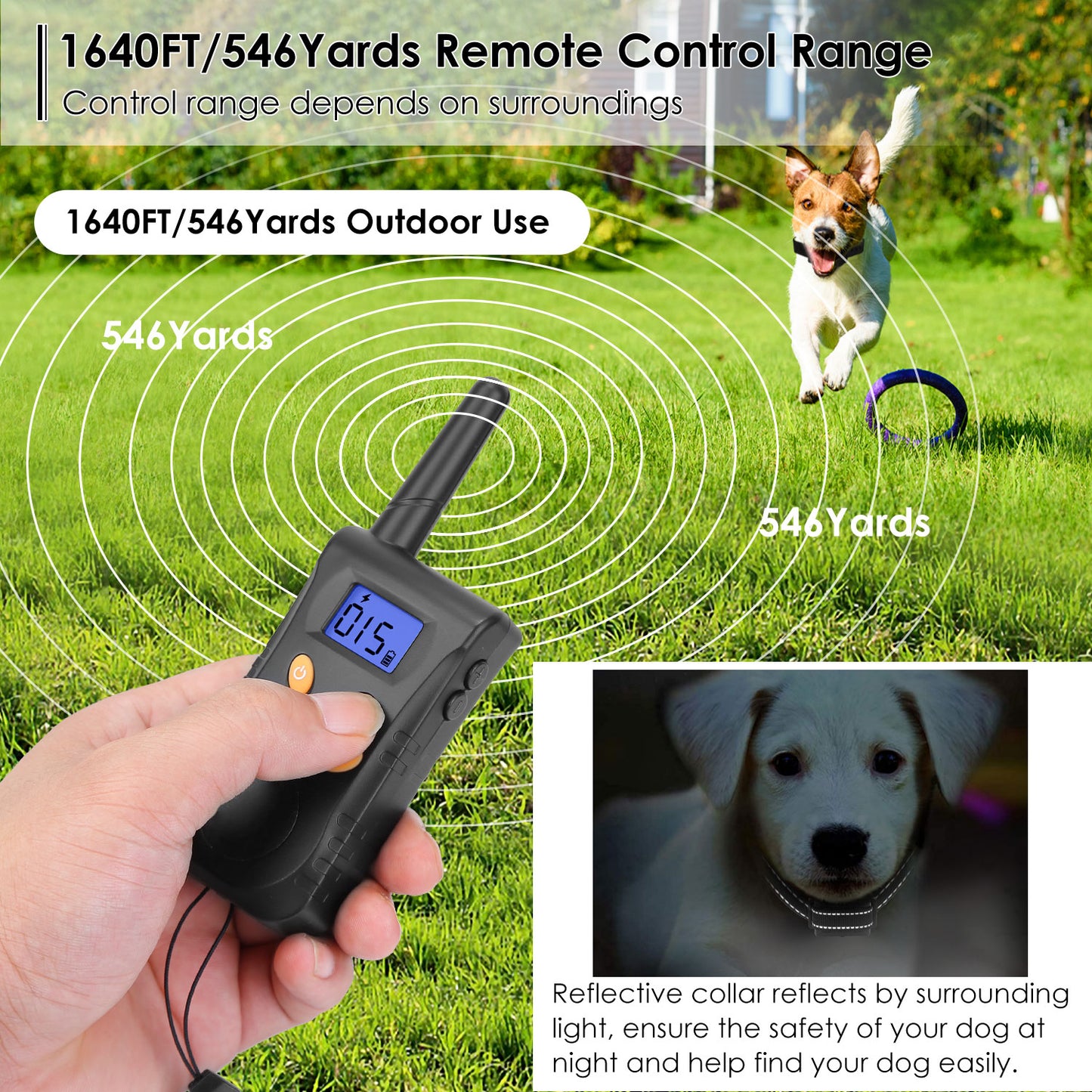 Dog Training Collar with Remote - IPX7 Waterproof, 1640ft Range