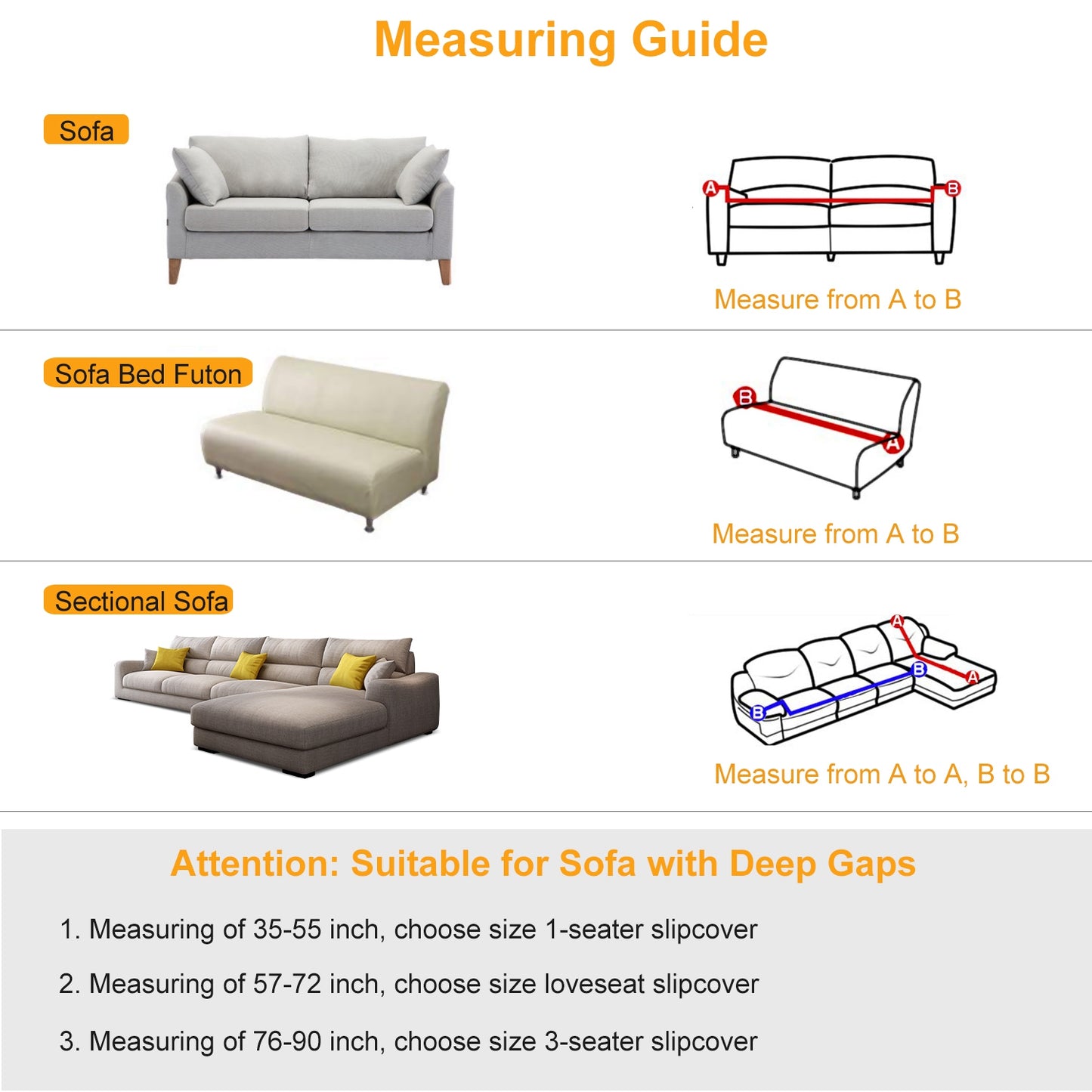 Stretch Sofa Slipcover with Anti-Slip Foam Strips