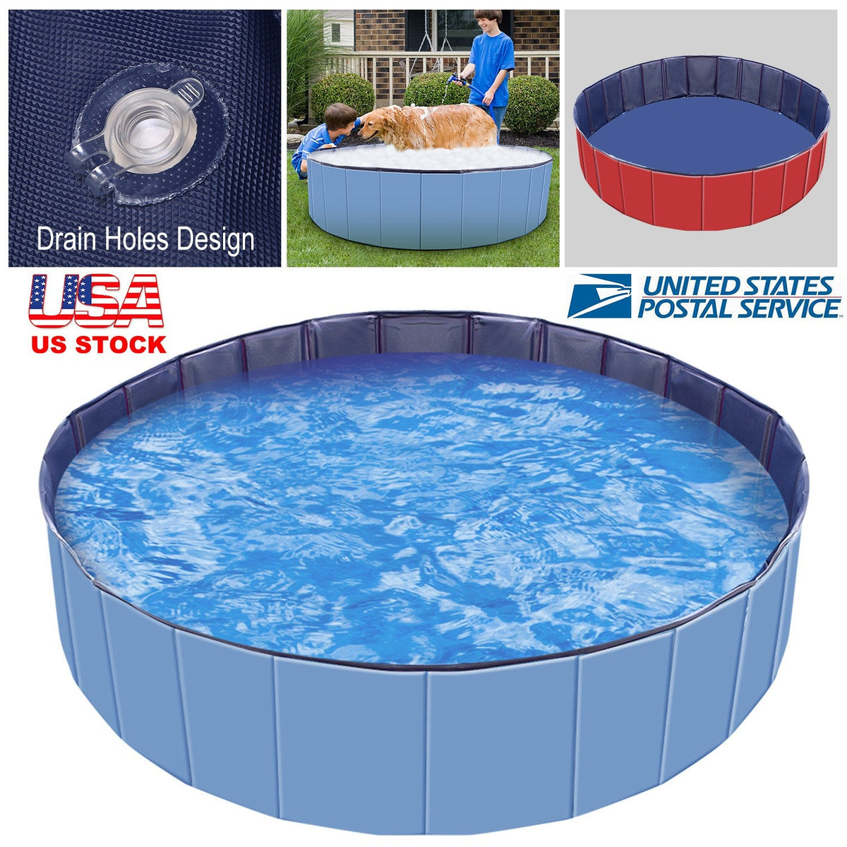 Foldable Pet Swimming Pool PVC Kiddie Baby Dog Swim Pool Bathing Tub Playmat Kids Pools