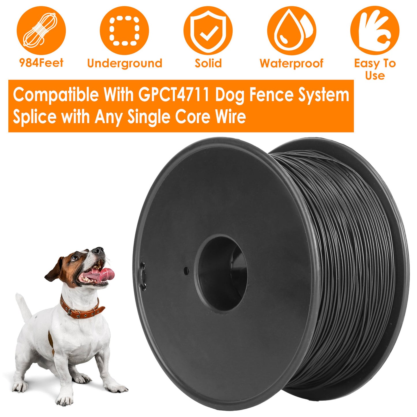 Underground Dog Fence System with Waterproof Rechargeable Collar