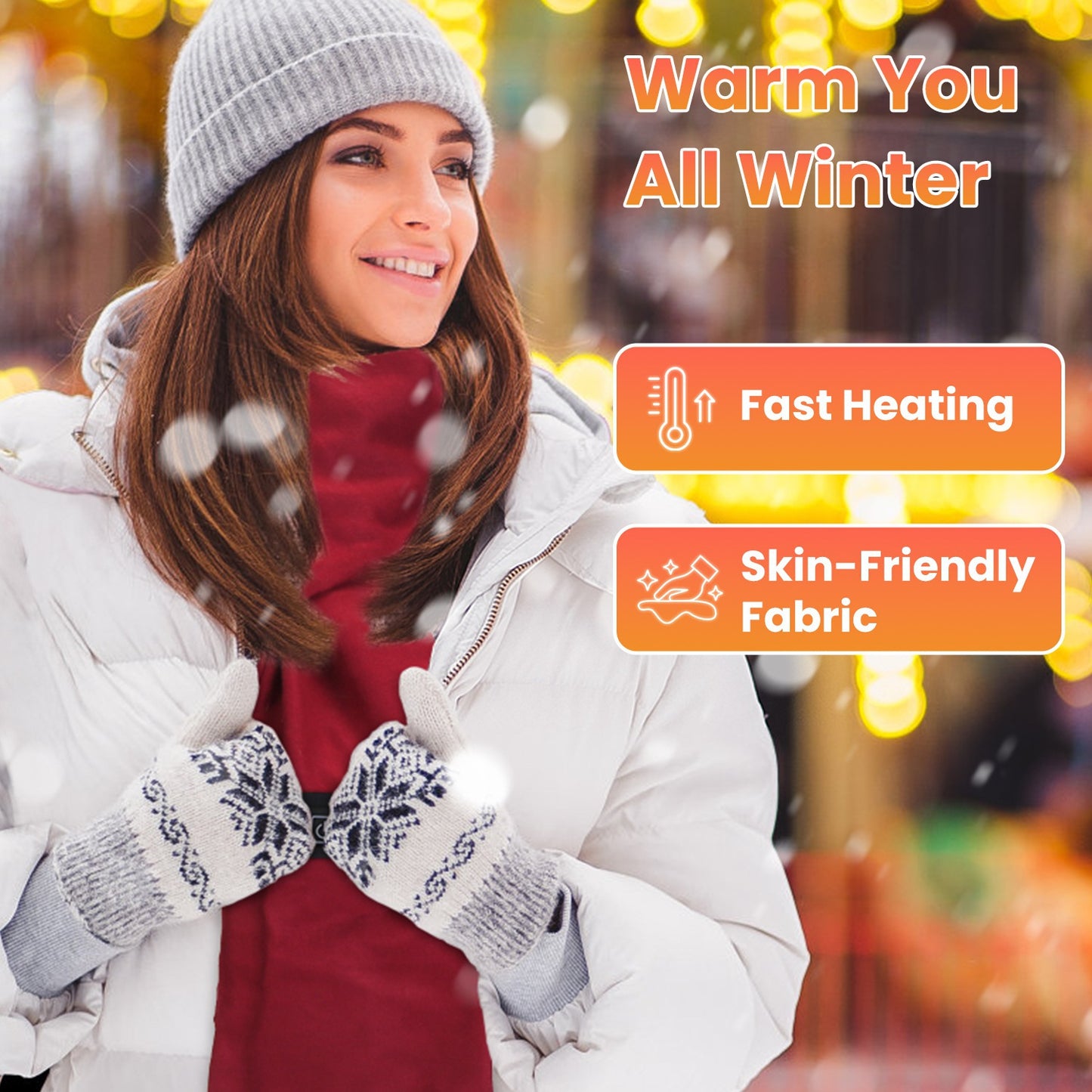 USB Heated Winter Scarf with 3 Temperature Settings