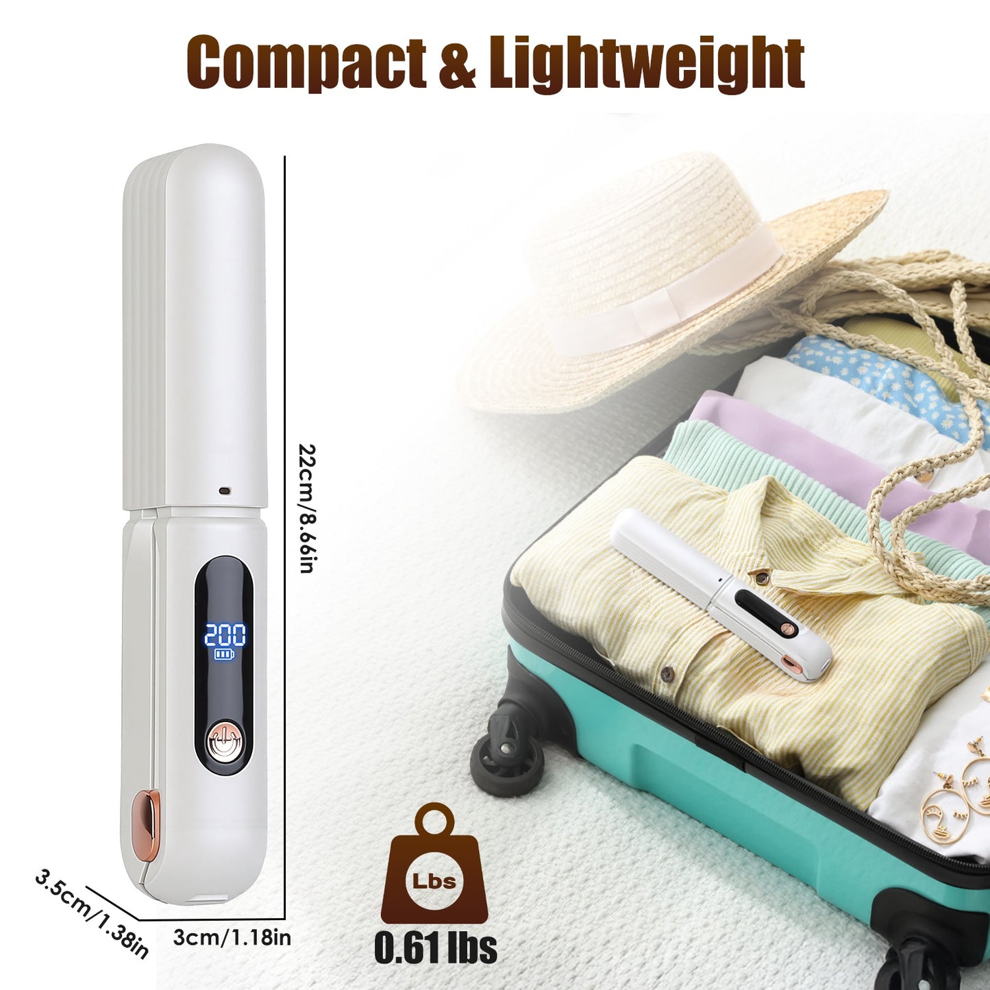 Cordless Hair Straightener Brush 2-in-1 Ceramic Flat Iron
