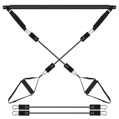 Pilates Bar Kit with 100LBS Resistance Bands & Accessories