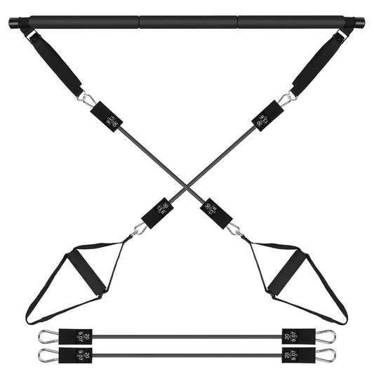 Pilates Bar Kit with 100LBS Resistance Bands & Accessories
