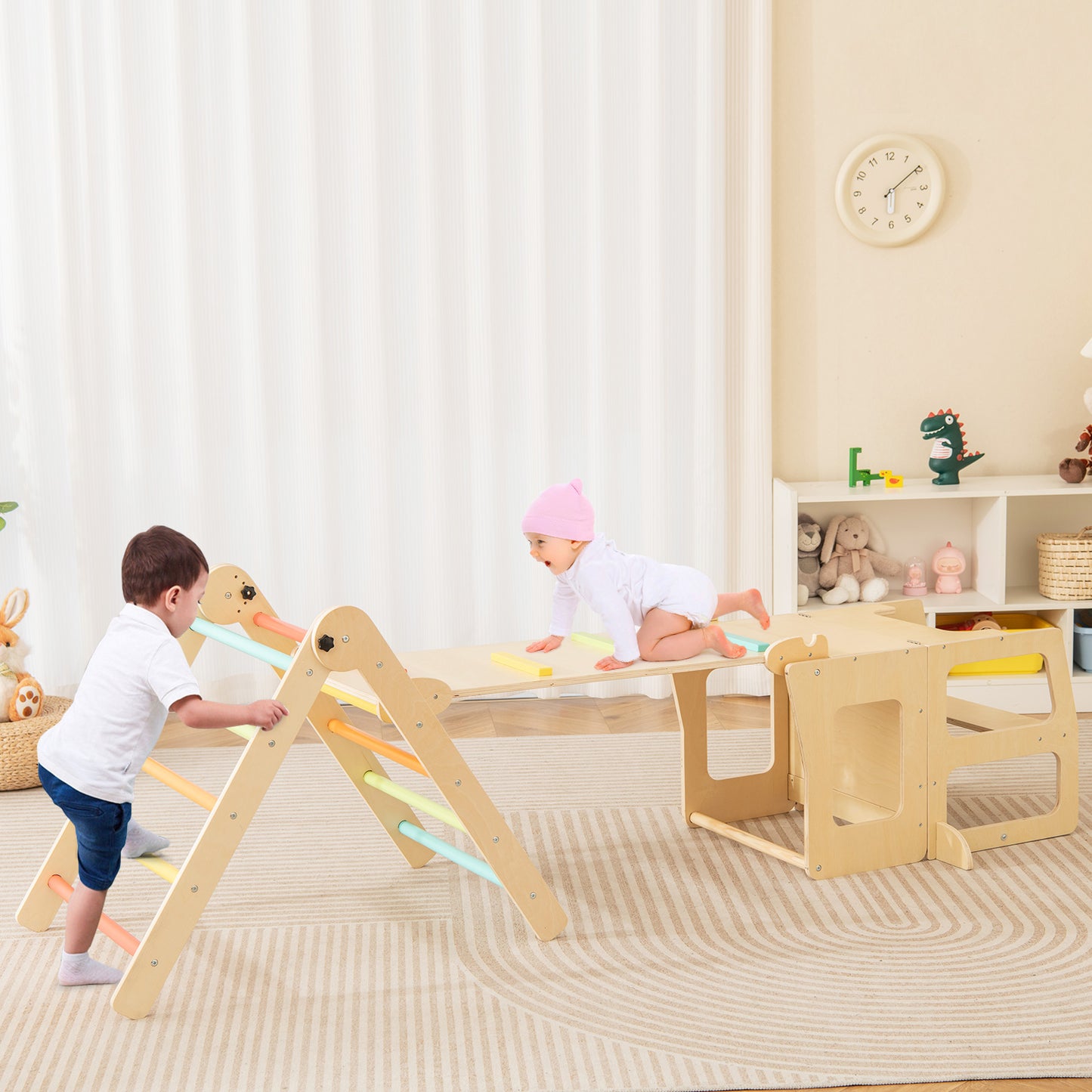 7-in-1 Toddler Climbing Toy Set with Table and Chair