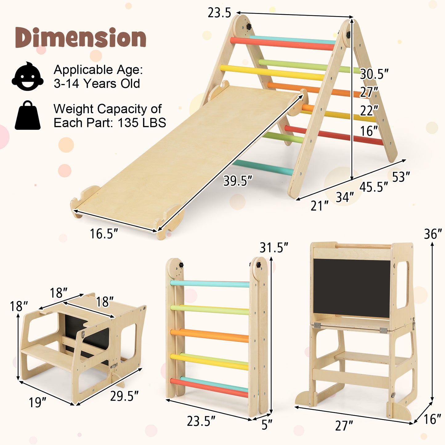 7-in-1 Toddler Climbing Toy Set with Table and Chair