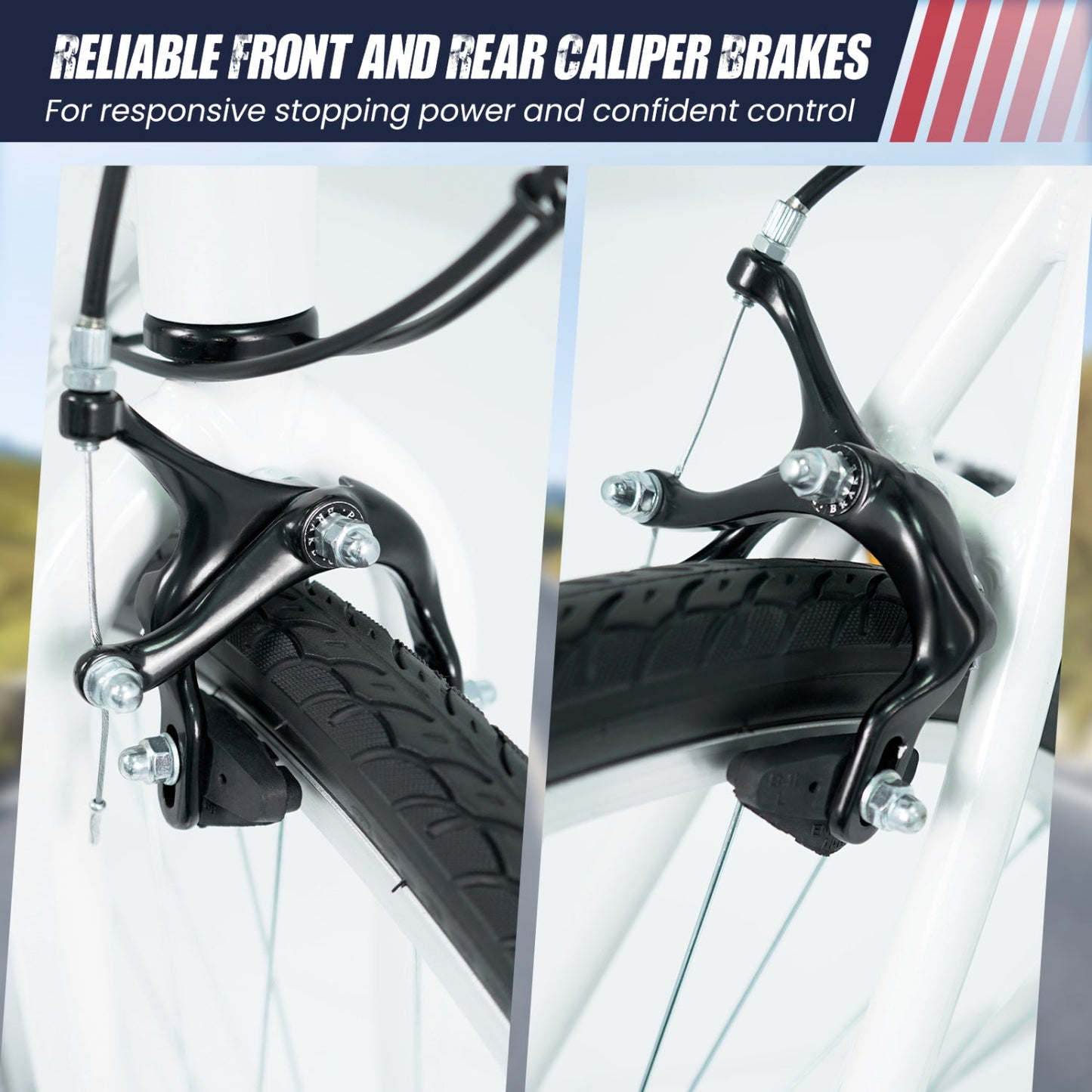 700C Hybrid Bike for Adult with 18-Speed Shimano Drivetrain and Phone Holder
