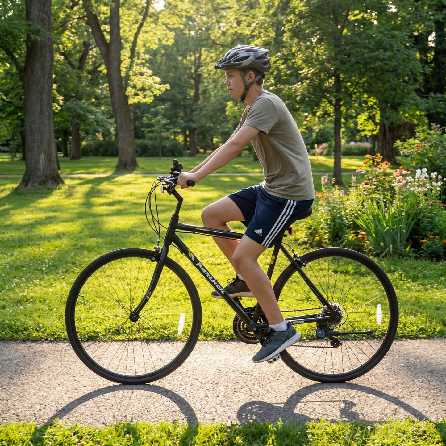 700C Hybrid Bike for Adult with 18-Speed Shimano Drivetrain and Phone Holder