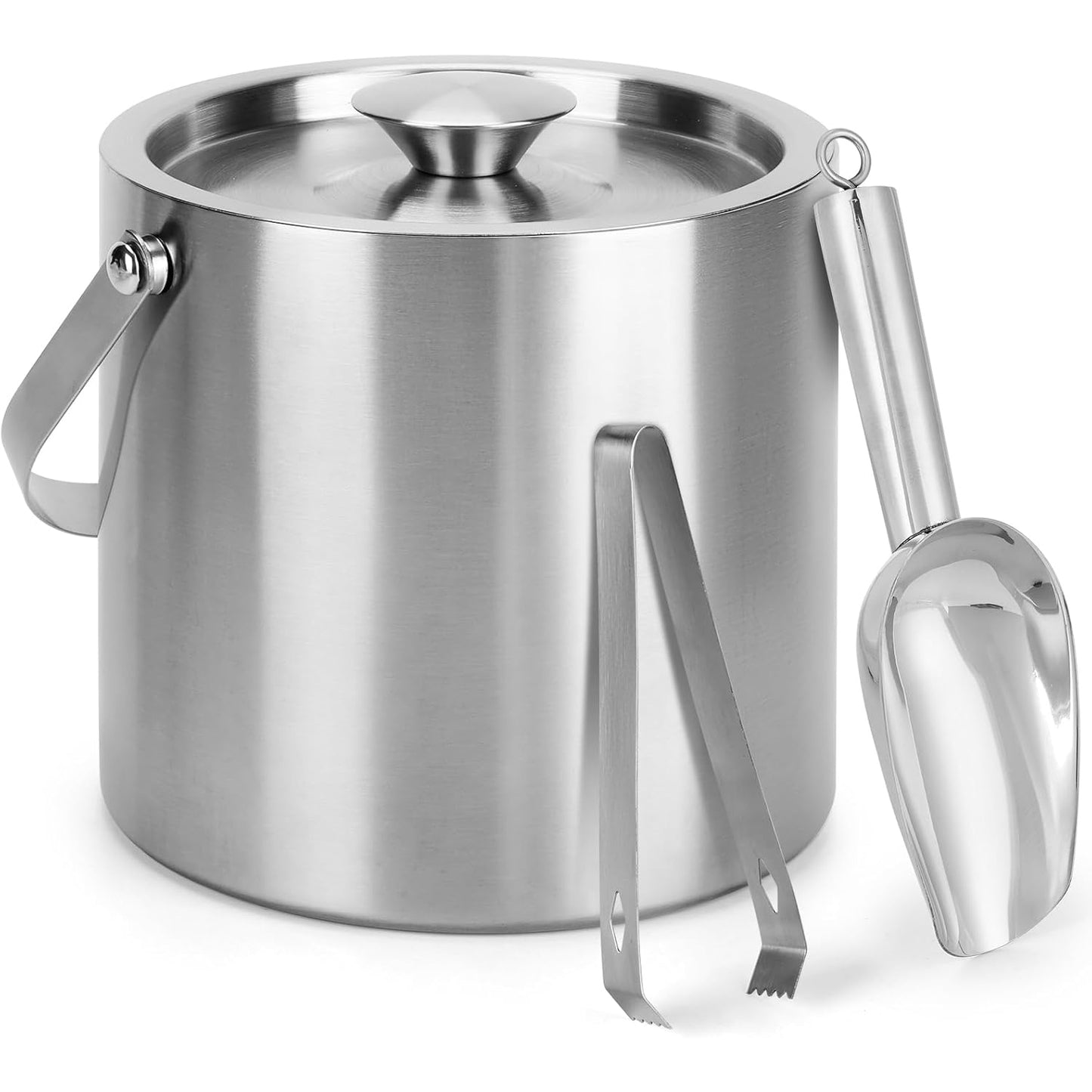 Insulated Ice Bucket 3L Double-Wall Stainless Steel with Lid